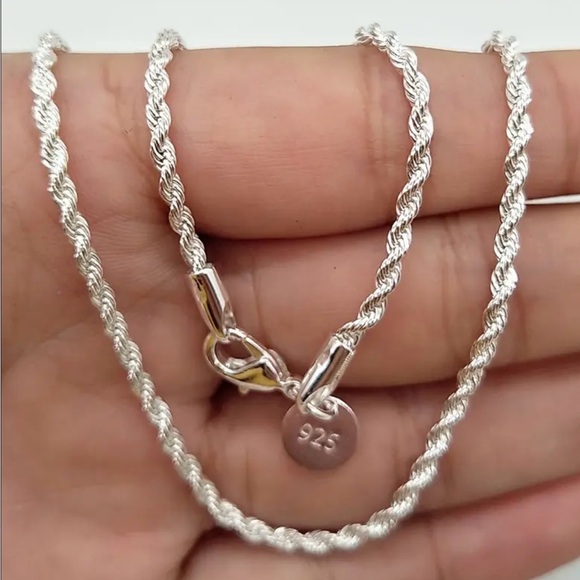 925 Sterling Silver Twisted Chain - Picture 2 of 3